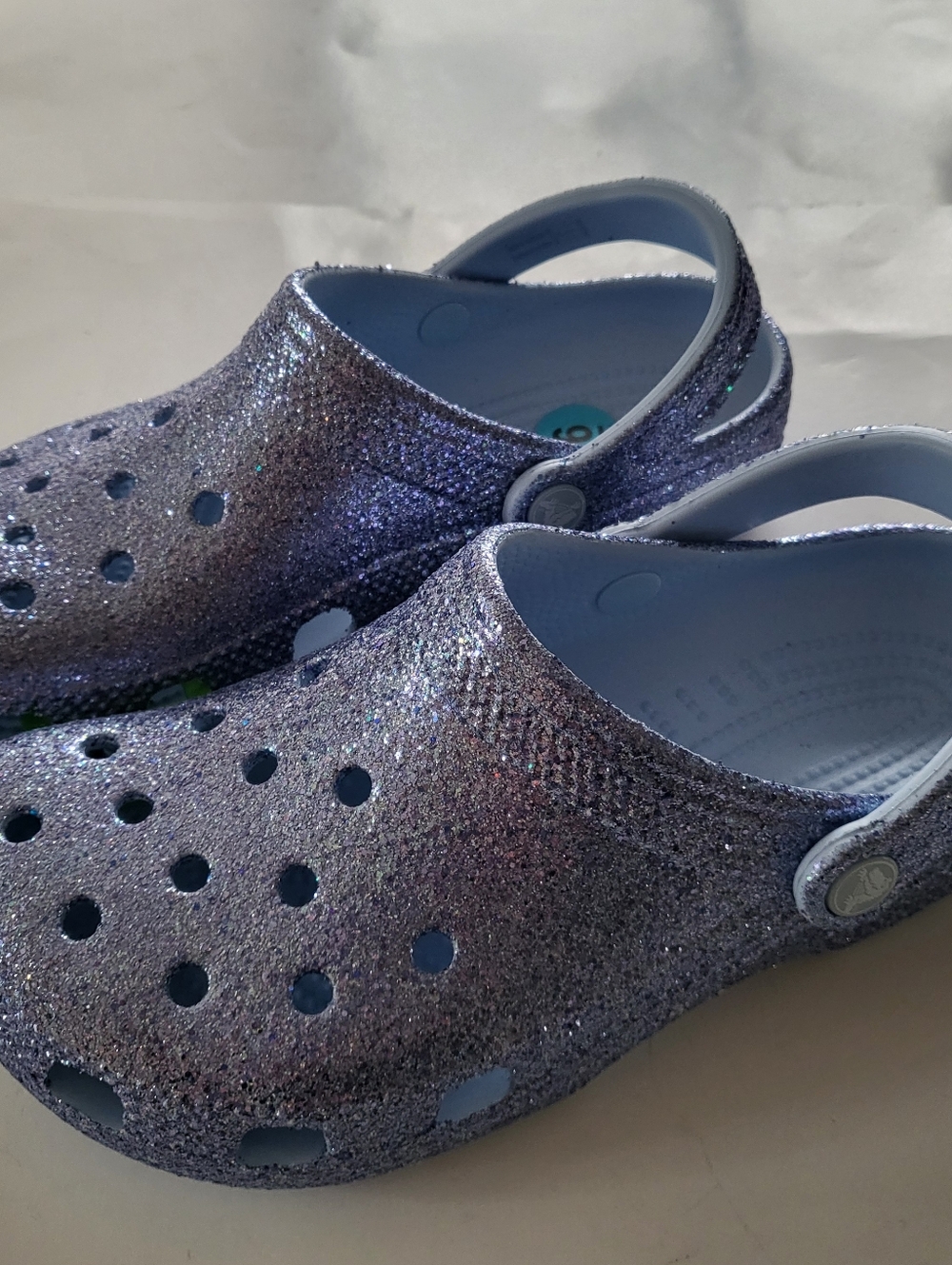 CROCS classic Glitter Clogs Girls size 6Y Womens Size 9 Purple